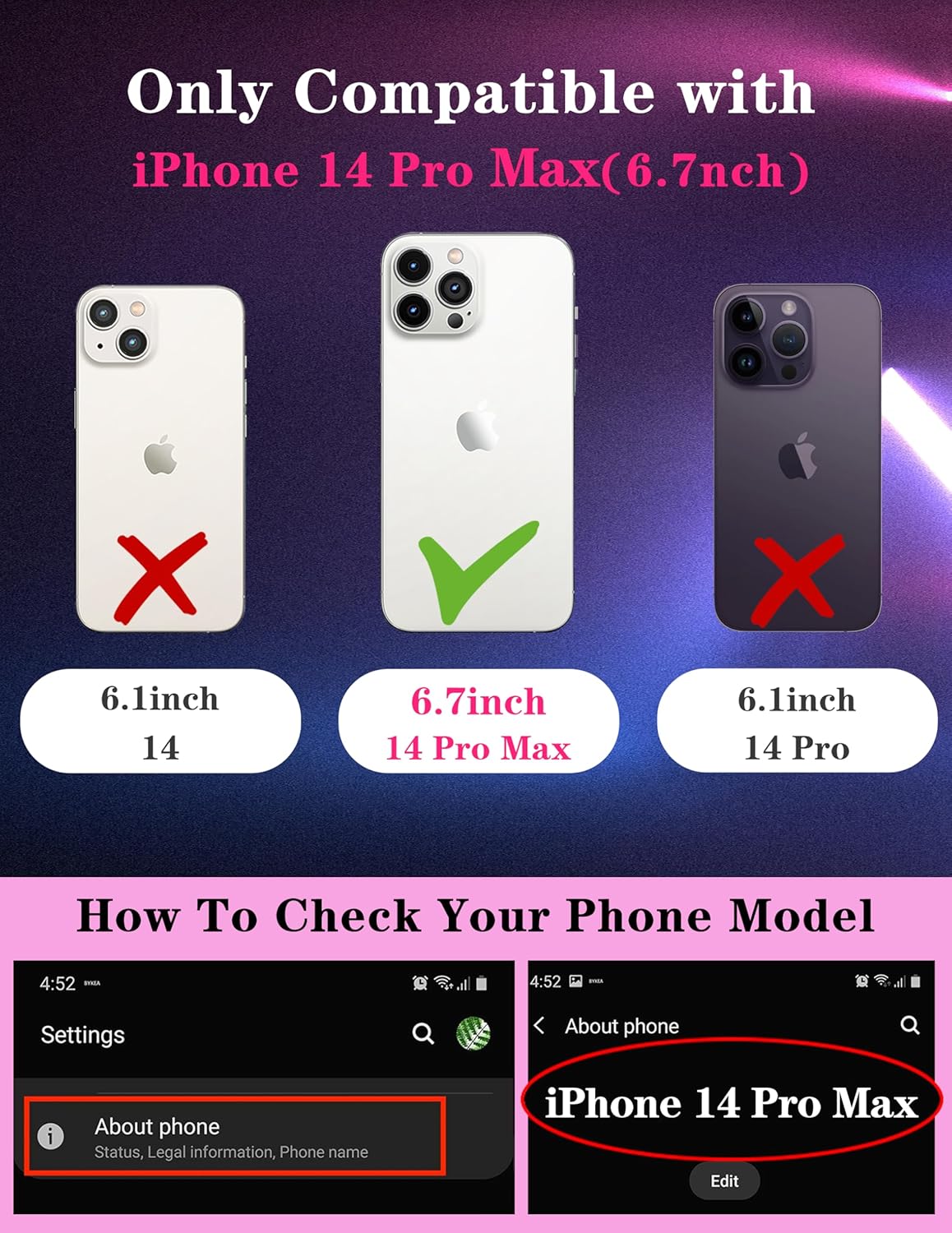 (2in1 for iPhone 14 Pro Max Case Sun and Moon Stars for Women Cute Space Phone Cover with Slide Camera Cover Protective Fashion Golden Print Design Black Cases for 14 ProMax 6.7''